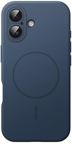 JETech Coque Silicone Magnétique pour iPhone 17 6,3 Pouces, Compatible avec MagSafe, Toucher Doux Soyeux, Étui Housse Absorbant Les Chocs avec Protection l'Objectif Caméra (Bleu Marine)