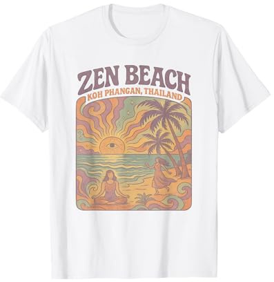 KOH Phangan Shirt Zen Beach Thailand Hippie-Rucksacktouristen, thailändisch T-Shirt