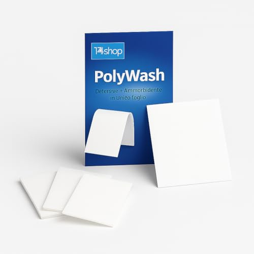 PolyWash Kit Prova – 3 Fogli Detersivo Ecologico con Ammorbidente Integrato | Ipoallergenico, Senza Plastica, anche a Freddo | Provalo e scopri il bucato morbido e pulito senza sprechi né residui