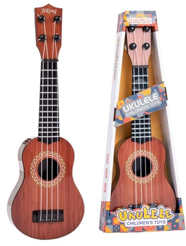 Ukulele for Kids 4 String Toddler Guitar Toy with Classic Wood Grain Musical Instrument for Preschoolers Kindergarten Kids Ukulele Gift for Child Musicians Ages 3-6 (Classic Wood Grain)