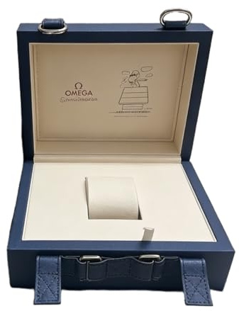 ROUREOX Stile Attrezzatura Volo Conservazione Scatola Orologio Blu Tessile Custodia Singolo Slot Espositore Porta Sicuro Fissaggio Sistema per OMEGA Speedmaster