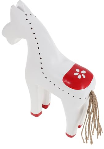 DEARMAMY Figurine Cheval Sculpté en Bois Blanc, Ornement Créatif Feng Shui Zodiaque Chinois 2026, Statue Miniature Décorative Bureau, Objet Déco Portable pour Maison et Espace de Travail