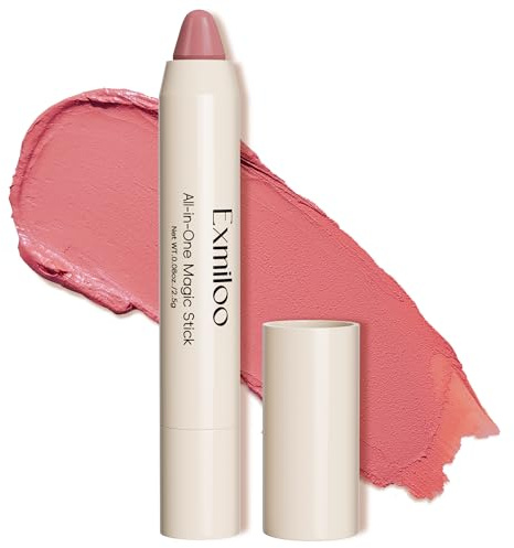 Exmiloo Blush Stick Multi-Usage, Blush Crème Léger Fard à Joues pour Joues, Texture Douce Facile à Estomper avec Effet Bonne Mine Naturel, Maquillage Quotidien Sans Effet Cakey, Universal Rose