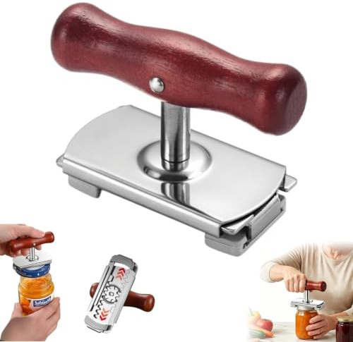 Apriscatole In Acciaio Inossidabile, Apribottiglie Per Anziani, Aprivasi Regolabile/Apri-Tappi A Vite, Apri-Barattoli E Bottiglie Manuale, Utensile Da Cucina Antiscivolo Per Casa E Campeggio