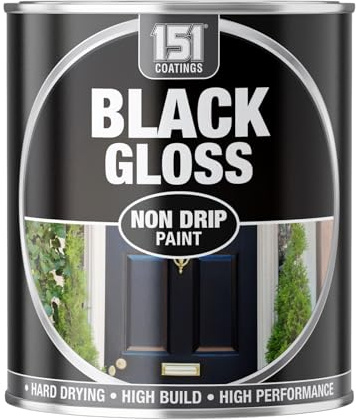 151 Black Gloss Non-Drip Paint, Smooth Finish, Durable, Long-Lasting, Easy Application, Quick Drying, Ideal for Furniture, Doors, Railings & Decorative Projects, 300ml (Pack of 1)