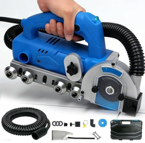 GLBMXDD Limpiadora eléctrica de Juntas y Ranuras para Azulejos, Herramienta para ranurar, Equipada con Bolsa recolectora de Polvo, limpiadora de Juntas de Azulejos de 9000 RPM