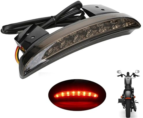 ANKIA Motorcycle Chopped Rear Fender Edge LED Brake License Plate Tail Light Stop Running Light Turn Signal Lamp for Harley Sportster XL883N 1200N XL1200V XL1200X (Smoked Black) | Brake License Plate Stop Running Light Turn Signal Lamp for Harley Sportster XL883N 1200N XL1200V XL1200X (Smoked Black)