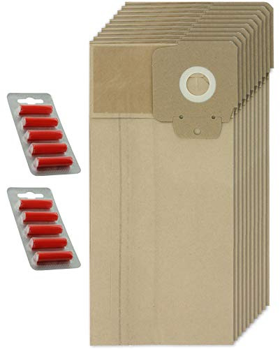 SPARES2GO Dust Bags compatible with Karcher CV30 CV38 CV48 Upright Vacuum Cleaner (Pack of 10 + Fresheners)