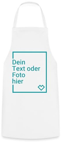 Personalisierte Kochschürze Mit Foto, Name Oder Text Aus Baumwolle | Robuste Schürze aus 100% Baumwolle mit 240 g/m² und Tunnelzugband an Nacken und Hüfte.