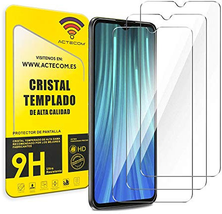 ACTECOM Pack de 3 Protector de Pantalla Compatible con Xiaomi Redmi 9 / 9A / 9C Cristal Templado CASE FRIENDLY 9H 2.5D (3 uds.)