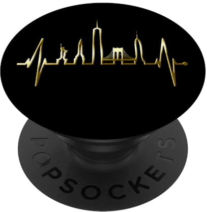 New York Skyline Herzschlag Freiheitsstatue NYC USA New York PopSockets Klebender PopGrip