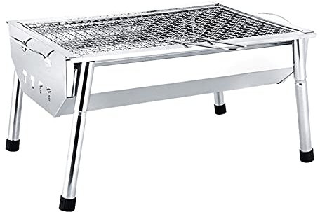 Barbecue Portable Petite acier inoxydable barbecue barbecue de table de table de table de table de charbon pliable portable barbecue pour la cuisine de camping en plein air, 15,7 × 11.0 × 4.3  Gril