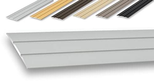 NALine® Übergangsprofil 38 x 1700 mm silberfarben zum Schrauben flach Nahtdeckprofil Dehnungsfugenprofil Abdeckleiste Übergangsleiste