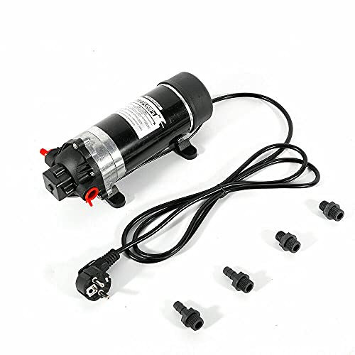 Bomba de diafragma de 220 V, mini membrana, bomba de agua de alta presión, bomba de elevador de presión bomba autoaspirante 5,5 l/min 160 psi, para acuario estanque jardín y sistema de hidropónico