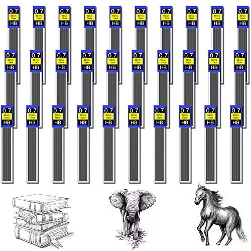 QINERSAW 360 Stück Bleistiftminen 0.7mm HB Druckbleistift Minen Ersatzminen 6cm Lang bruchfeste - klar schreiben