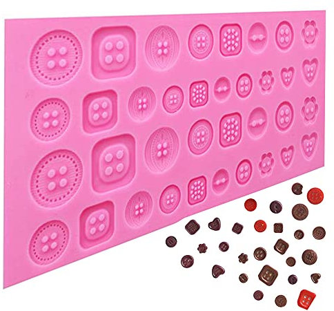 PREMJCROY Mould for Decorating - Button Baking Mold, Silicone Cake & Cupcake Mold for Chocolate, Jelly, Mousse