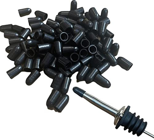 Dust Covers for Liquor Bottle[ 100 Caps], Spirit Fast Pourer Olive Oil, Sauce Spouts Pour Spout Cover Rubber Caps