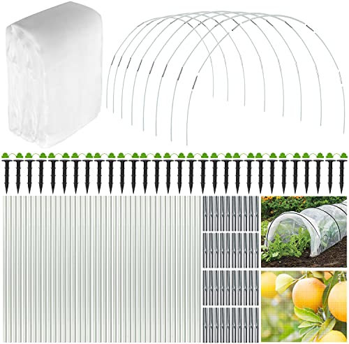 MEISHANG Pflanztunnel Bögen,Gewächshausreifen Fiberglas,24 Stück Gewächshausreifen,Tunnelbogen für Hochbeet,Gartentunnel Reifen,Folientunnel Bögen,Gewächshaus Hoops,Gewächshaus Tunnel