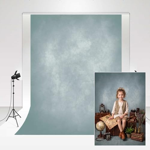Kate bakgrund 1,5 x 2,2 m/5 x 7 fot grön och cyan fotografi bakgrund med klassisk textur