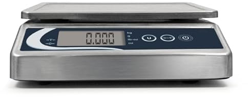 MBH Balance industrielle INOX compacte capacité 10 kg/résolution 1 gr pour hôtellerie Balance professionnelle en acier inoxydable étanche IP67 pour boulangerie et pâtisserie.