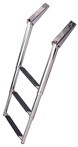 TsoLay Telescoping Boat Ladder Swimming Pool Ladder Boat Ladder Telescoping Stainless Steel Boat Ladders 3 Steps Swim Ladder for Marine Boat Yacht Swimming Pool Swimming Pool Ladder
