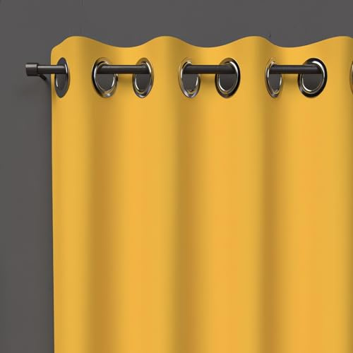 Soleil d'Ocre Tenda con occhielli, oscurante, Giallo, 140 x 250 cm