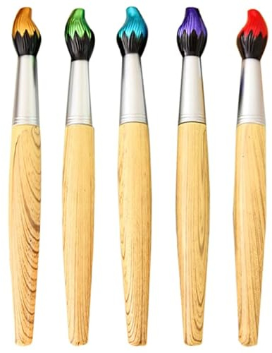 MAGICLULU Wooden Brush Ballpoint Pen Portable Writing Pen with Ergonomic Grip Unique Brush Design Smooth Ink for Office School Art Activities