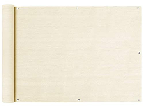 BaraSh Balkon Sichtschutz Creme 75x500 cm HDPE Gartenzaun Sichtschutz Balkonverkleidung