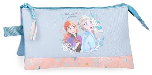 Disney Joumma Bags, Frozen Believe in The Journey, Federmäppchen, Schulmäppchen, Kulturbeutel, Organizer-Größe, seitlicher Griff., blau, Believe Federmäppchen