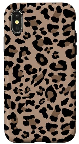 Leopardenmuster stilvolles Gepardenmuster braun neutral beige Hülle für iPhone X/XS