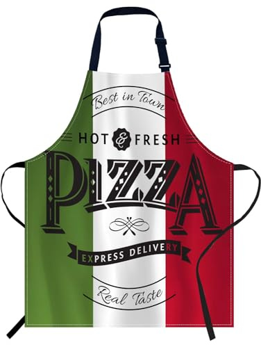 Smooffly Pizza Apron - Unisex Adjustable Bib Apron for Home, Restaurant, Coffee Shop, Garden