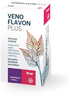 CAGNOLA | Integratore per il Microcircolo, Emorroidi, Pesantezza delle Gambe, Capillari Fragili, Venoflavon Plus 30 Compresse, Rusco, Meliloto e Verga, Vitamina B6 e Acido Folico | Per emorroidi, pesantezza delle gambe e capillari fragili; con rusco, meliloto, verga, vitamina B6 e acido folico