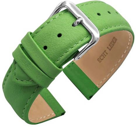 Eichmüller Uhrenarmband aus Kalbsleder, verjüngend – 14/16/18/20/22 mm Bandbreite – Ersatzband für Damen- & Herrenuhren, Federstege inklusive - 21 Farben