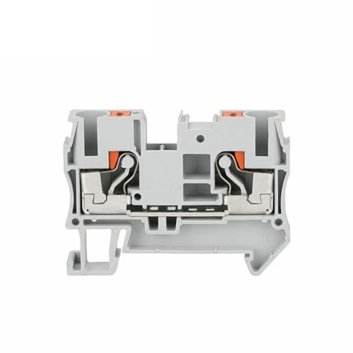 Morsettiera push-in PT6 Guida Din 6mm² Senza viti Connettore passante a molla Filo Striscia elettrica Spina PT-6 PT 6(GRAY,5 Pcs)