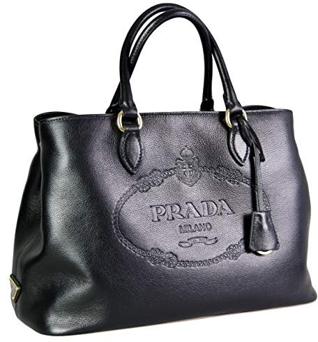 Prada Damen Schwarz Leder Schultertasche 1BA579