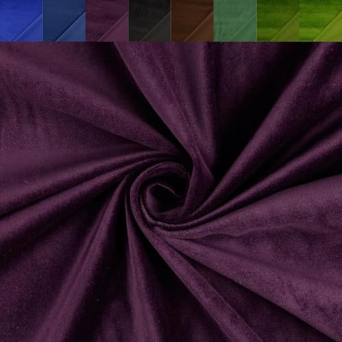 Baumwollsamt Meterware uni - Samtstoff 100% Baumwolle - BW-Samt Abendmode nähen *Ab 50cm, Farbe: 048 aubergine