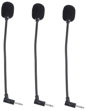 JOINPAYA 3 Stück-Pack Kleines Mikrofon für Computer mit 4-pol Stecker Stereo Sound Geeignet für Büro und Zuhause Kunststoff Schwamm Metall Material Tragbares Mikrofon