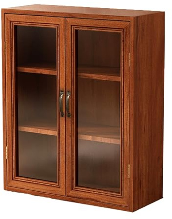 LXBAMKEA Holz Vitrinen, Figuren Und Sammlerstücke Vitrine, Große Kapazität Aufbewahrung Schaukasten, Home Office Spielzimmer Schlafzimmer Ornamente Regale(Bruin,14.57x5.12x17.72in/37x13x45CM)