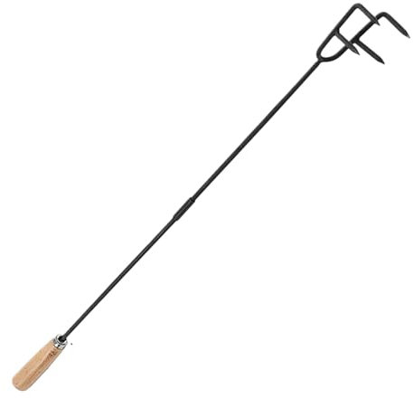 Feuer-Poker für Feuerstelle im Freien, Feuer-Poker | Robuster Feuerschalen-Poker | Feuerschalen-Schürhaken für Outdoor-Camping, 33-Zoll-Kamin-Schürhaken-Werkzeug, Feuer-Schürhaken mit Holzgriff