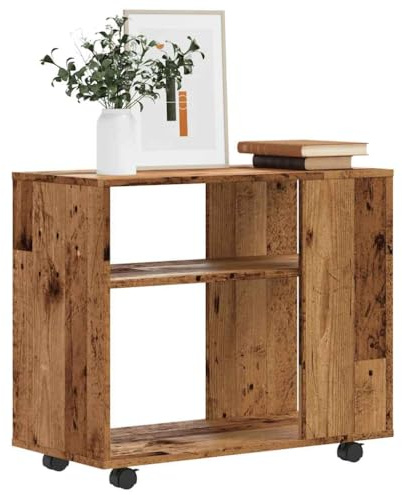 Xichuzi Beistelltisch Altholz-Optik 70x35x55 cm Holzwerkstoff, Sofatisch, Druckertisch, Laptop Tisch, Couchtisch, Sofa Tisch, Kaffetisch - 856026