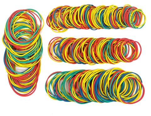 250 pezzi elastici colorati in gomma colorata per uso domestico, gomma elastica mista, gomma elastica per casa, lavoro, ufficio scuola essenziali elastici elastici