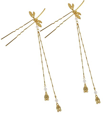 FOMIYES 2piezas Accesorios De Horquilla Palillos Cabello Forma De Libélula Palillos Para Cabello Accesorios Chinos Para Moños Fiestas Tradicionales