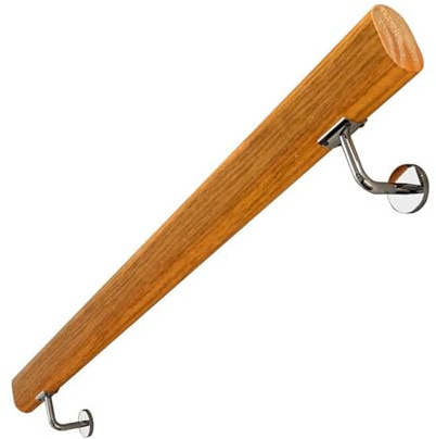Corrimano in legno per scale interne, antiscivolo, con staffe robuste, lunghezza 200 cm