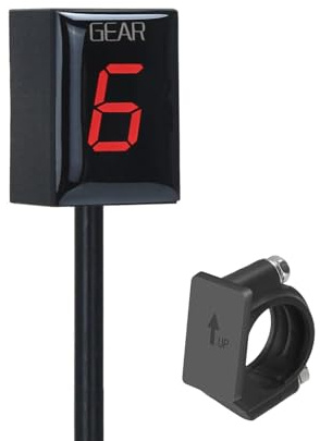Motorcycle Gear Indicator Compatible with Yamaha with Holder Bracket,Waterproof LED Display Digital Display Speedometer Shift Lever Sensors (Red)