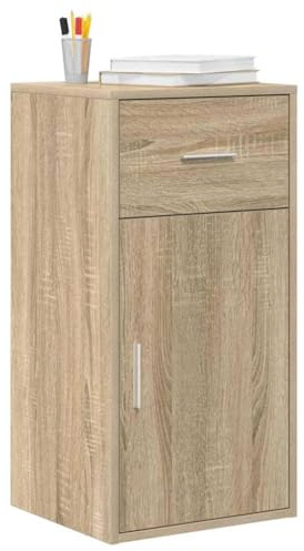vidaXL Sideboard mit Schubladen Sonoma-Eiche 38 x 34 x 75 cm | Super für enge Räume und einen minimalistischen Look, Perfekt fürs Essen, die Küche oder das Wohnzimmer,