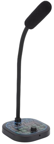 VBESTLIFE Cambiatore Vocale Microfono Portatile, Chat Vocale Effetti Sonori in Tempo Reale 16 per la Chat Online di Giochi per Laptop per Smartphone PC