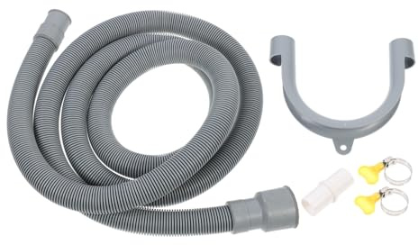 HOLIDYOYO Ablaufschlauch für Trommelwaschmaschine Verstärktes Material Flexibel Druckresistent Inklusive Weißem Verbinder Verstellbaren Schlauchklemmen und U förmiger Halterung Einfache