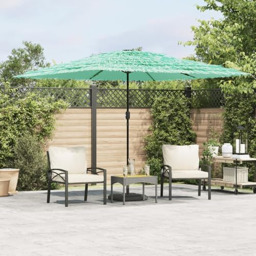 Holamys Sonnenschirm mit Stahlmast Grün 290x290x238 cm, quadratischer Gartenschirm mit Kurbel, UV-Schutz, ideal für Terrasse und Garten, strapazierfähig