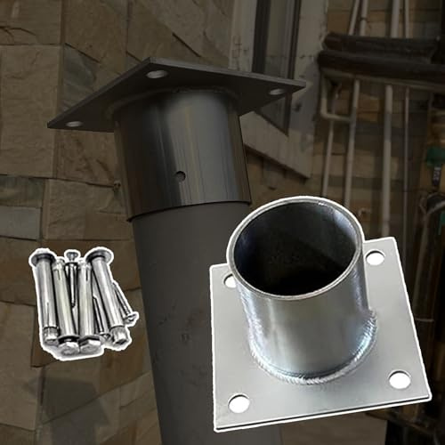 1 2 3.1 4 5.5 6 7.5 8 in Inner Diameter Post Anchor Base, Round Column Anchor Base Bracket, Heavy Duty Wood Post Support Kit for Pergola/Mailbox(3 PCS,ID x H 3.5IN x 4IN)