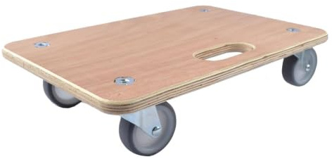 Move-It Dolly Trolley, 220kg Rectangular Furniture Appliance Boxes Mover | 45 x 30cm, Heavy-Duty Plywood Dolly, Soft Rubber Non-marking Swivel Castors